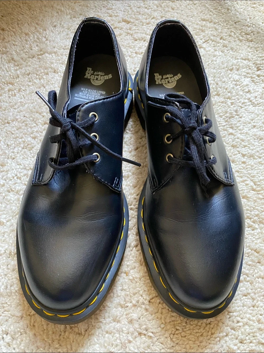 Dr. Martens Shoes with Yellow Welt Stitch